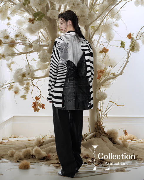Optic Stripe Illusion Blouse